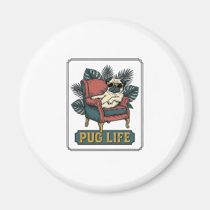 Íman Vida de Pug Vintage Óculos de Sol Design de Cachor