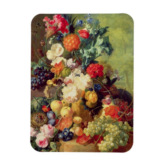 Íman Vida Estática com Flores e Frutas (Vertical)