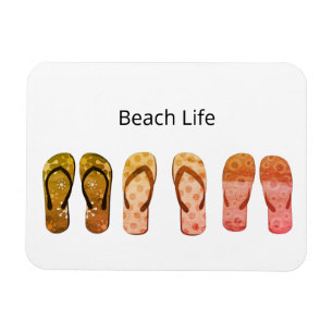 Íman Vida na praia e Chinelos vermelhos