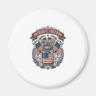 Íman Vida no Campo em Pote de Pedra Patriótico