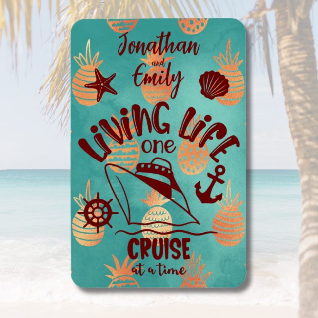 Íman Vida personalizada - Um cruzeiro por porta (Personalized Living Life One Cruise At A Time Cruise Door Magnet)