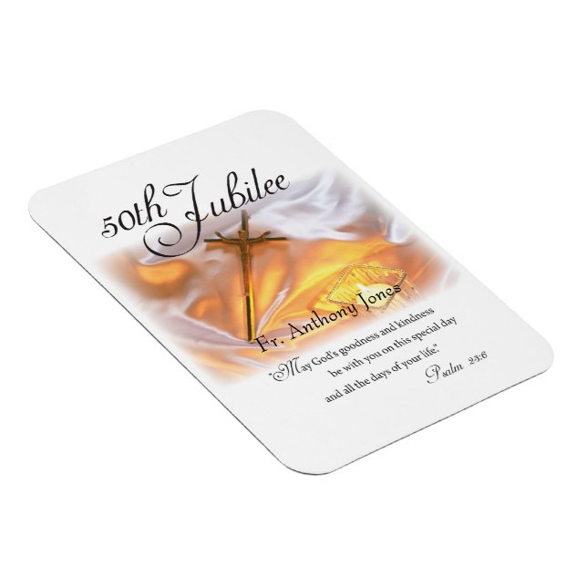 Íman Vida Religiosa Jubilar ouro, Velas Cruzadas (Lado Direito)