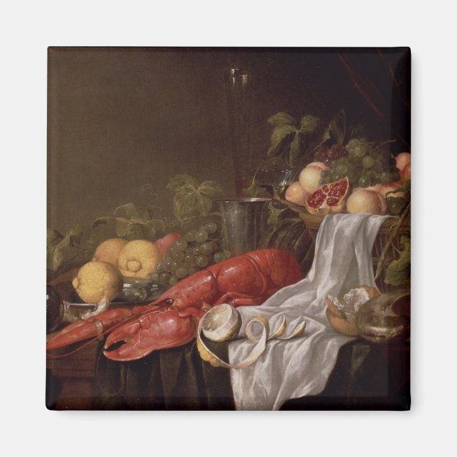 Íman Vida tranquila de fruta e lagosta (Frente)