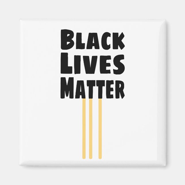 Íman Vidas Negras importam BLM três faixas amarelas (Frente)