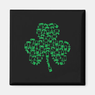 Íman Video Game Controller Shamrock Irish Gamer Rua Pat