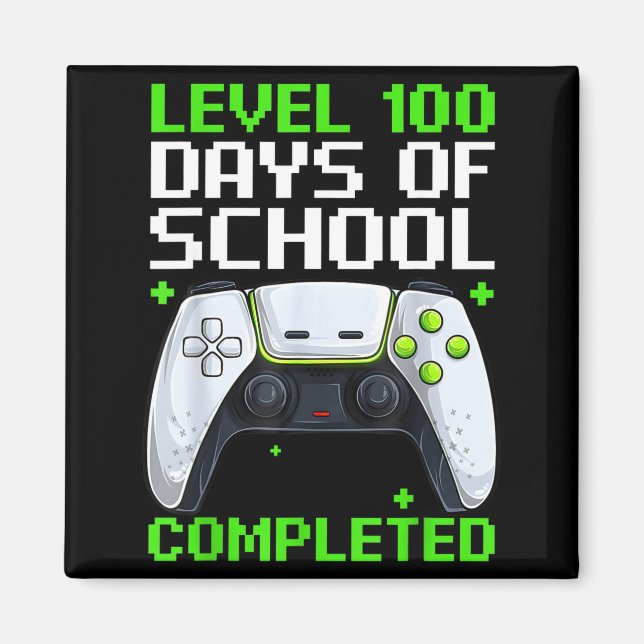 Íman Video Gamer Student 100th Day Teacher 100 Days Of  (Frente)