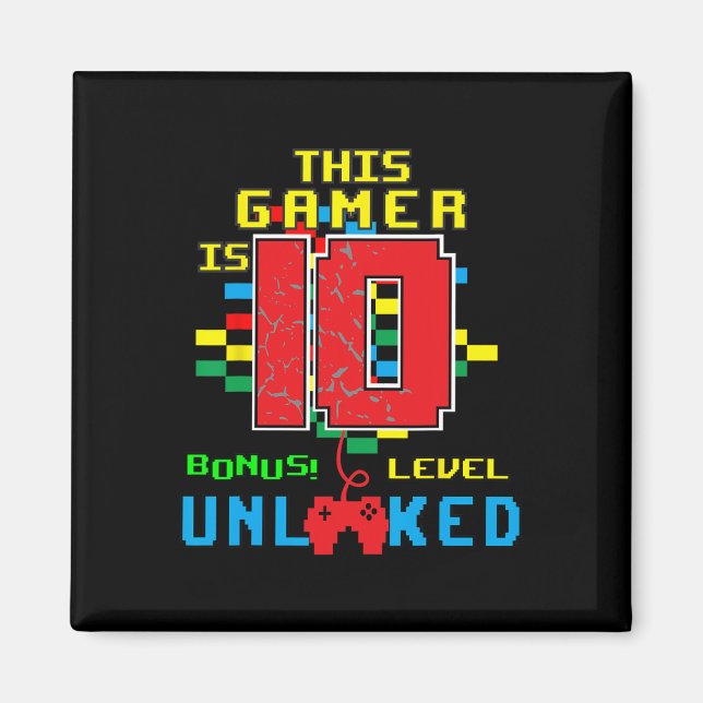 Íman Vídeo Jogo de Camisa do 10º aniversário Desbloquea (Frente)