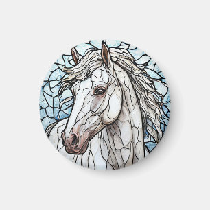 Íman Vidro colorido Cavalo Branco