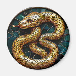 Íman Vidro colorido de cobra dourada