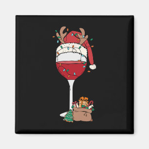 Íman Vidro Vidro Vidro Santa Hat Reindet Diversão Xm