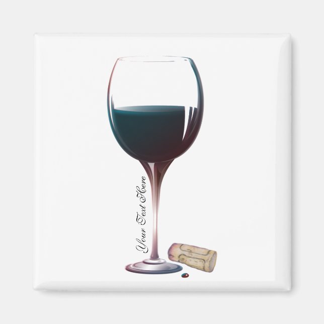 Íman Vidro Vinho Arte Logotipo Personalizado Magnet (Frente)