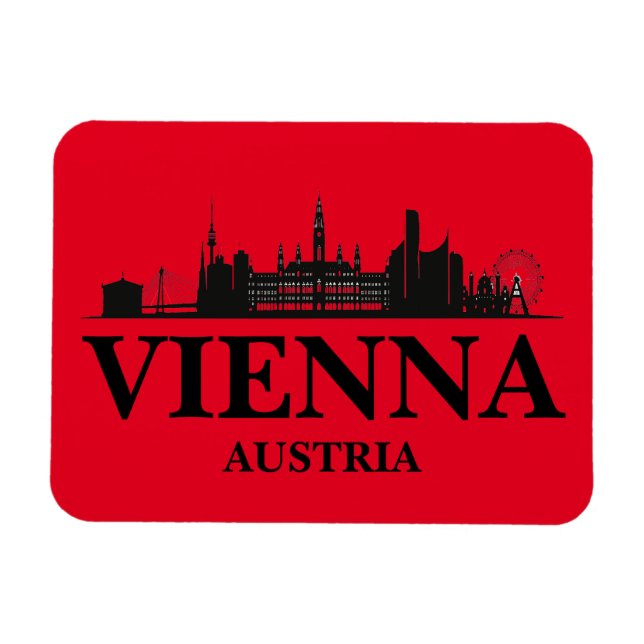 Íman Viena, Áustria, Black White (Horizontal)