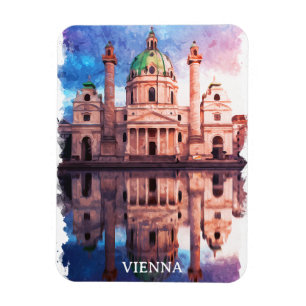 Íman Viena Áustria karlskirche Church Watercolor