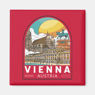 Íman Viena Áustria - Viagem Retro Emblem