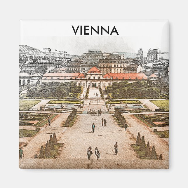 Íman Viena Áustria Visão Histórica do Panorama (Frente)