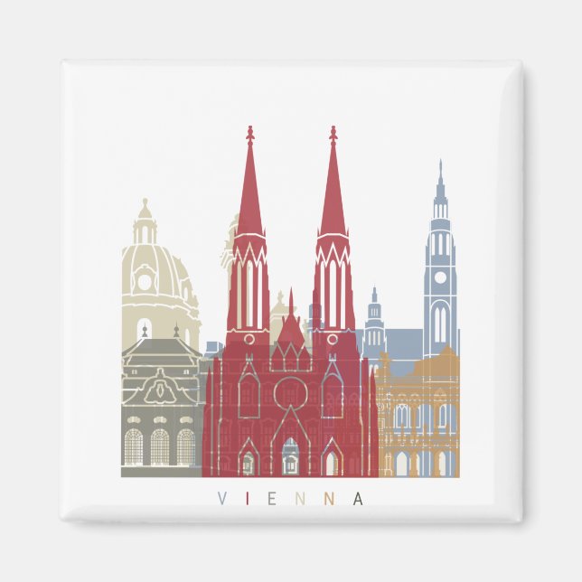 Íman Vienna skyline poster (Frente)