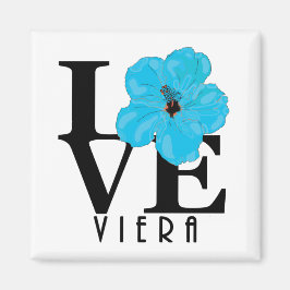 Íman Viera LOVE Blue Hibiscus Magnet