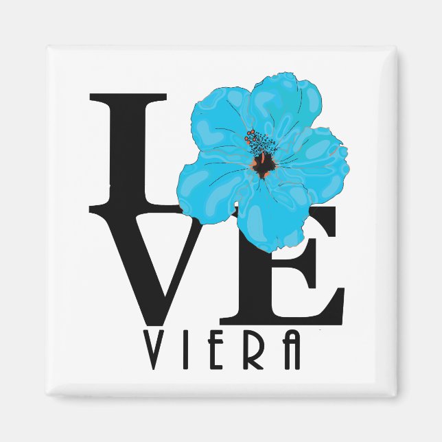 Íman Viera LOVE Blue Hibiscus Magnet (Frente)