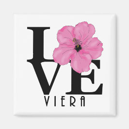 Íman Viera LOVE Pink Hibiscus Magnet