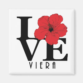 Íman Viera LOVE Red Hibiscus Magnet