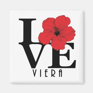 Íman Viera LOVE Red Hibiscus Magnet