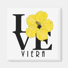 Íman Viera LOVE Yellow Hibiscus Magnet