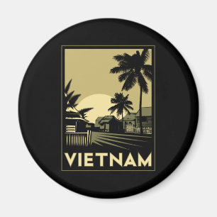 Íman vietnam sudeste asiático art deco retro viagem