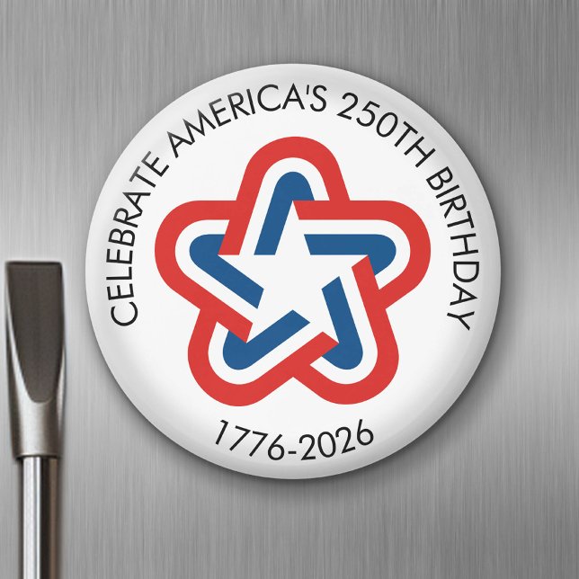 Íman Vigésimo aniversário da América - Vintage Star 177 (Celebrate America - Semiquincentennial 250 Magnet)