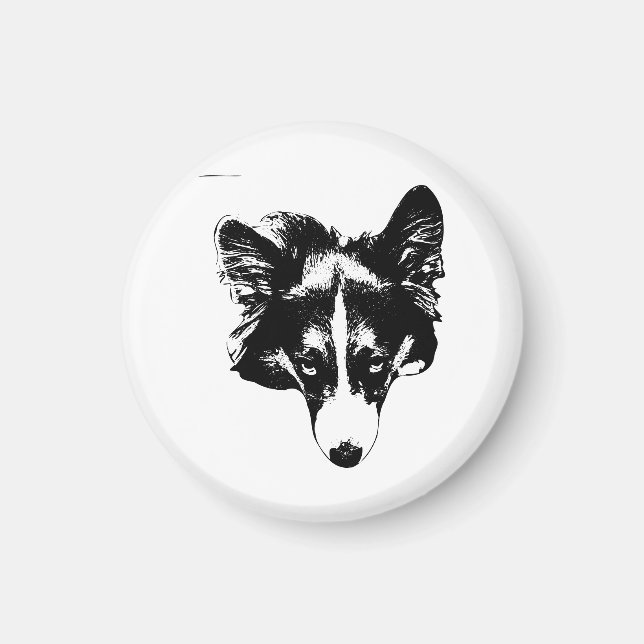 Íman vigia de geladeira corgi (Frente)