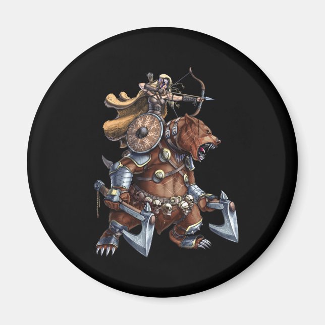 Íman Viking Archer Fugindo Urso de Guerra (Frente)