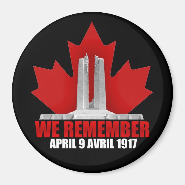 Íman Vimy Ridge Lembramos (Frente)