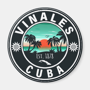 Íman Vinales Cuba Island Retro Sunset Souvenirs 60s
