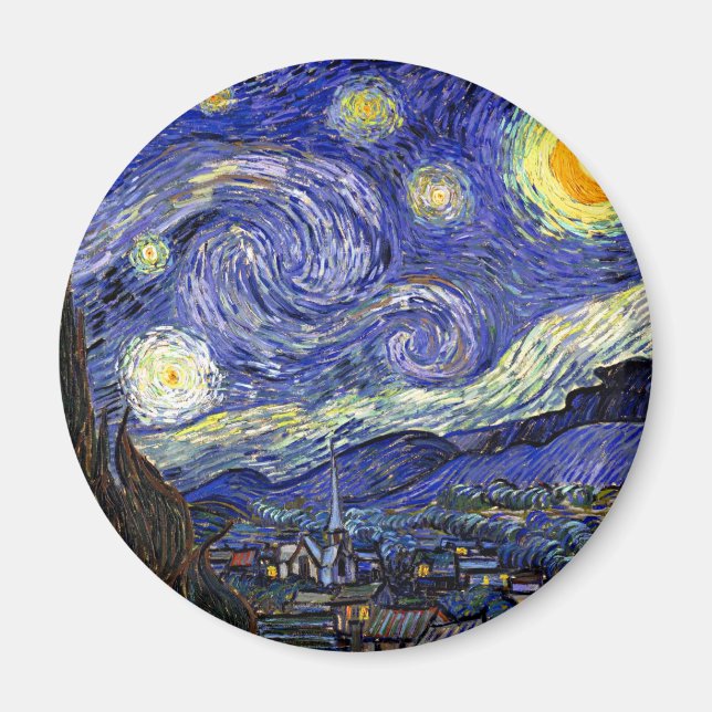 Íman Vincent Van Gogh - A Bela Arte da Noite Estrelada (Frente)