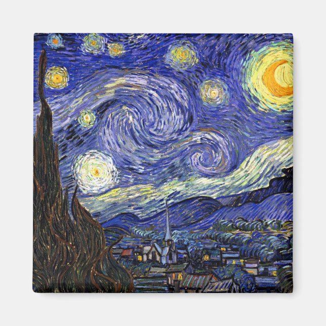 Íman Vincent Van Gogh - A Bela Arte da Noite Estrelada (Frente)