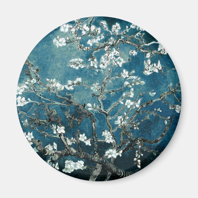 Íman Vincent Van Gogh Almond Blossoms Dark Teal (Frente)