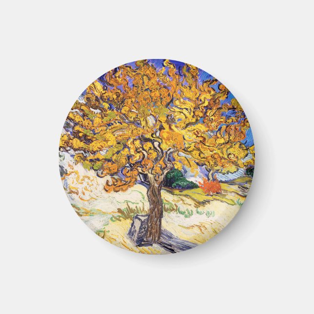 Íman Vincent Van Gogh Árvore de Amora Arte Fino (Frente)