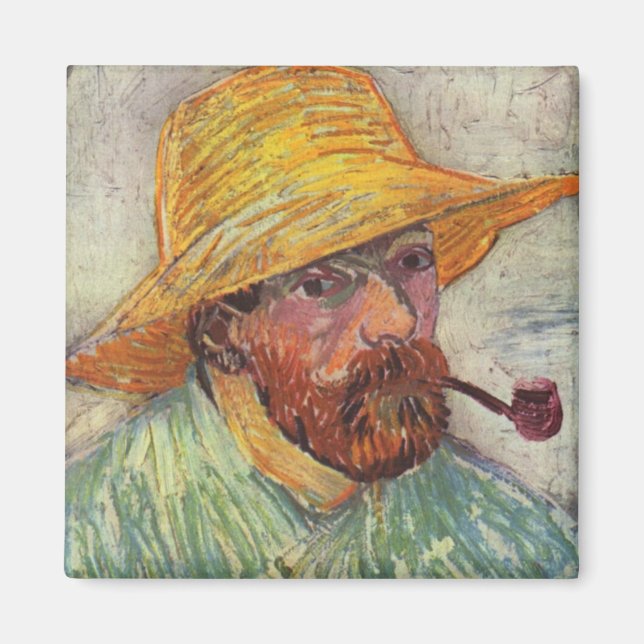 Íman Vincent Van Gogh Autoretrato Pipe (Frente)