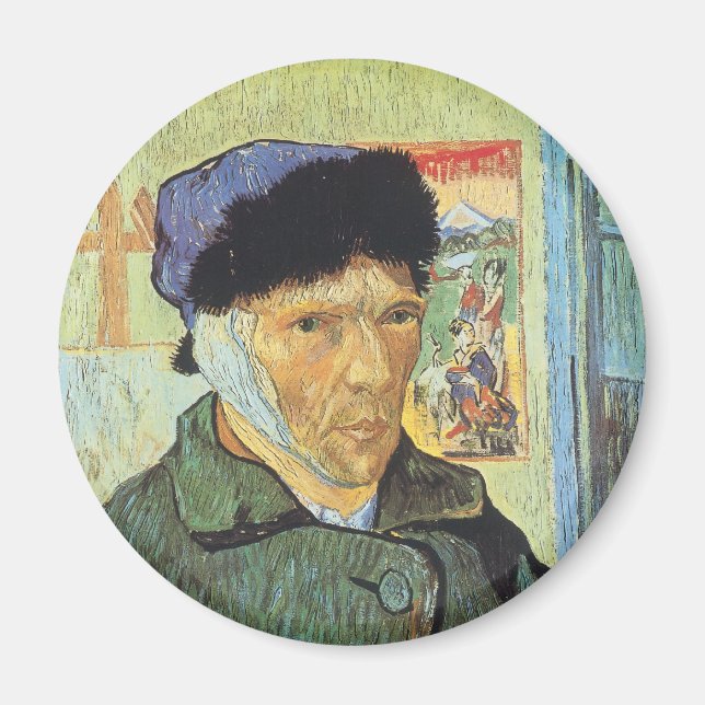 Íman Vincent van Gogh - Autorretrato com a Orelha Corta (Frente)