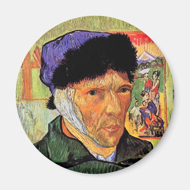 Íman Vincent Van Gogh - Autorretrato com a Orelha Corta (Frente)