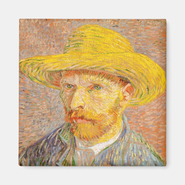 Íman Vincent Van Gogh autorretrato com arte de capacete (Frente)