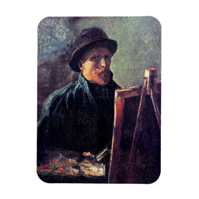Íman Vincent Van Gogh - Autorretrato com Chapéu Escuro  (Vertical)