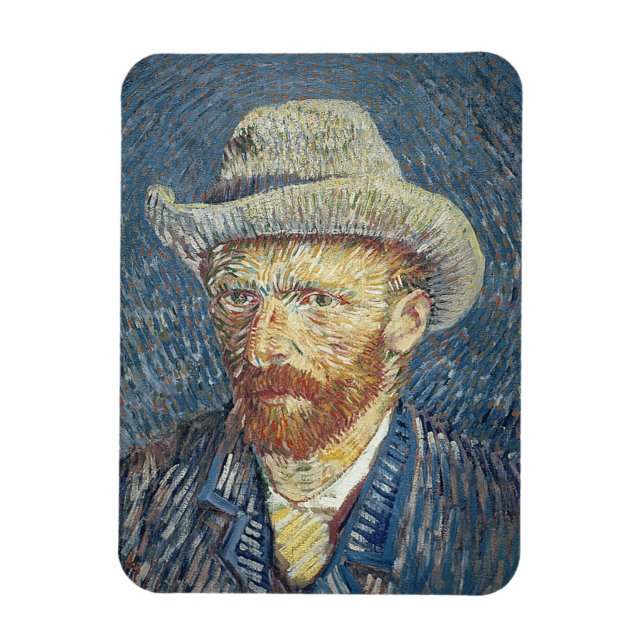 Íman Vincent van Gogh | Autorretrato com Felt Hat (Vertical)