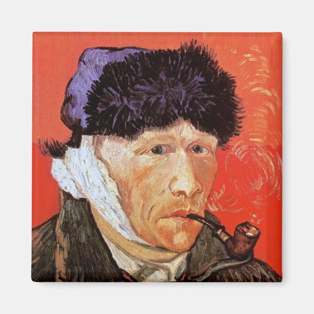 Íman Vincent Van Gogh - Autorretrato com Orelha Bandada (Frente)