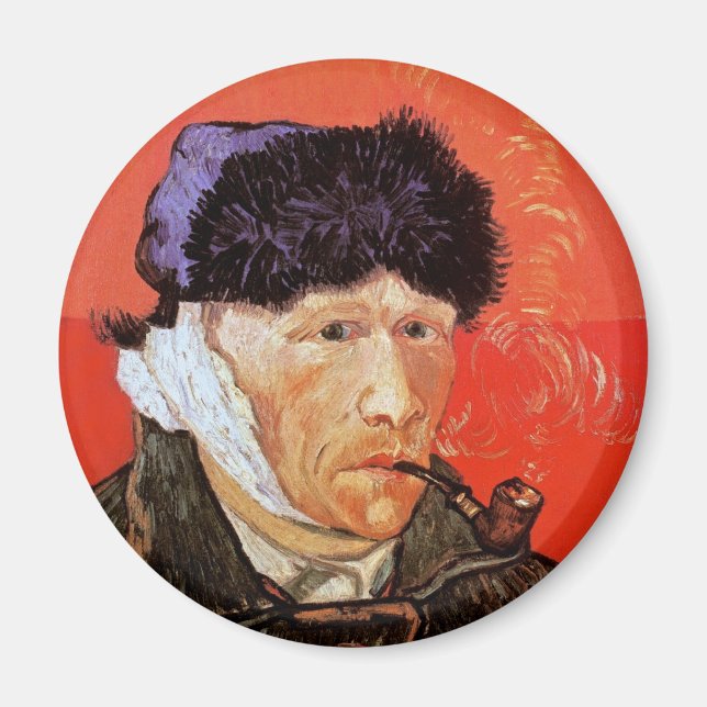 Íman Vincent Van Gogh - Autorretrato com Orelha Bandada (Frente)
