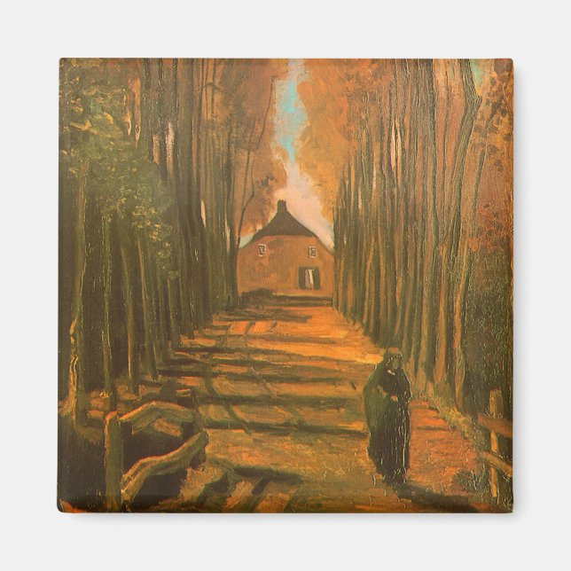 Íman Vincent van Gogh - Avenida de Choupos no Outono (Frente)