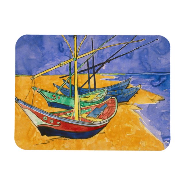 Íman Vincent van Gogh - Barcos de Pesca na Praia (Horizontal)