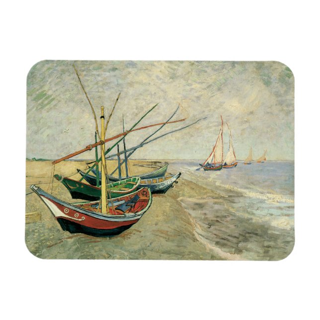 Íman Vincent van Gogh - Barcos de Pesca na Praia (Horizontal)