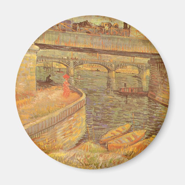 Íman Vincent van Gogh Bridges na Seine Asnieres (Frente)