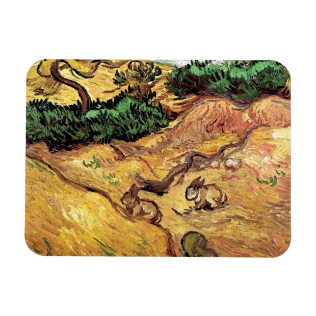 Íman Vincent Van Gogh - Campo Com Dois Coelhos De Belas (Horizontal)
