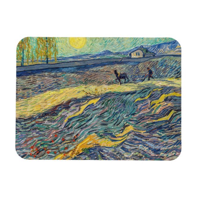 Íman Vincent van Gogh - Campo com lavoura de agricultor (Horizontal)